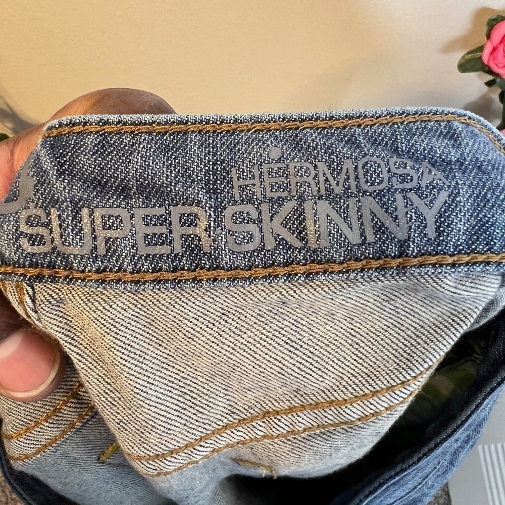 Bullhead Light Wash Blue Hermosa Denim Super Skinny Jeans 7 Casual Stretch - Picture 10 of 10